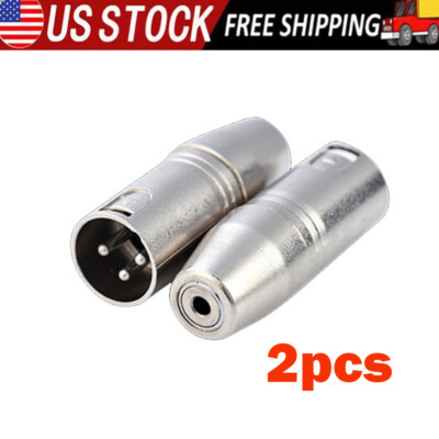 Balanced 3-Pin XLR Male to 3.5mm TRS Stereo Female Audio Adapter DJ Mixer 2pcs