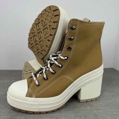 Converse Chuck 70 De Luxe Block Heel Sneakers -Beige- A06437C Women's Size 11.5