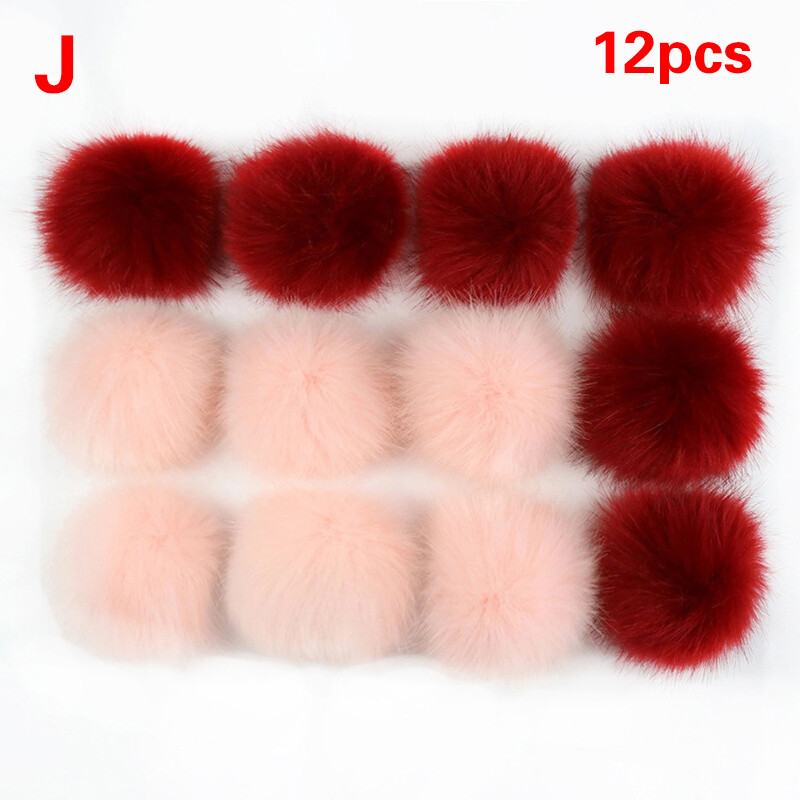Pompoms For Hats 12/14 Pcs Faux Fur Pom Pom Balls – Soft, 8cm, For DIY Hats, Bags, Clothes, And Home Decor White Pompoms - Foto 2