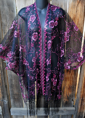 black sequin kimono jacket