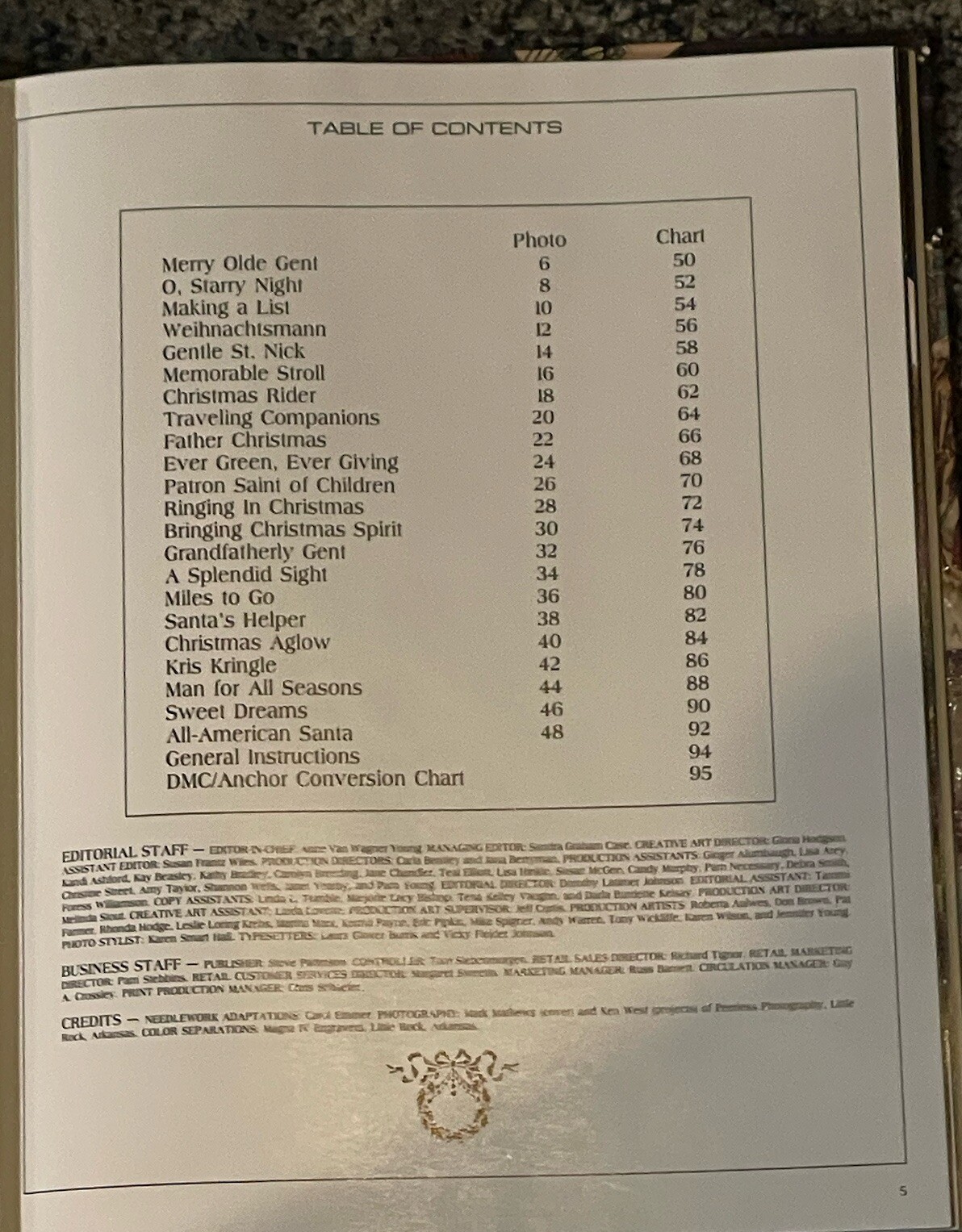 VTG 1989 LEISURE ARTS SANTA REMEMBERED Counted Cross Stitch Pattern Book 1, HC