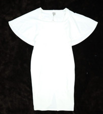 New ASOS Maternity Womens White Ruffled Layered Bodycon Cocktail Dress Size 2