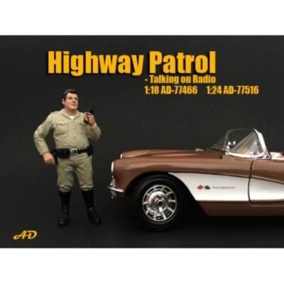 American Diorama 77466 Highwy Patrol US Polizei - Polizist spricht ins Funkgerät