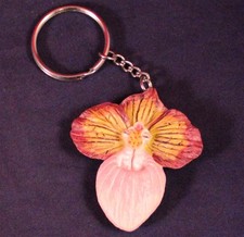 Very Nice 2" Resin Flower Keychain Key Ring Purse Charm
