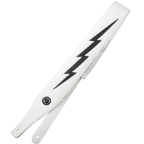 Universal Soft Leather Padded Guitar Strap Belt Adjustable Cool Lightning White