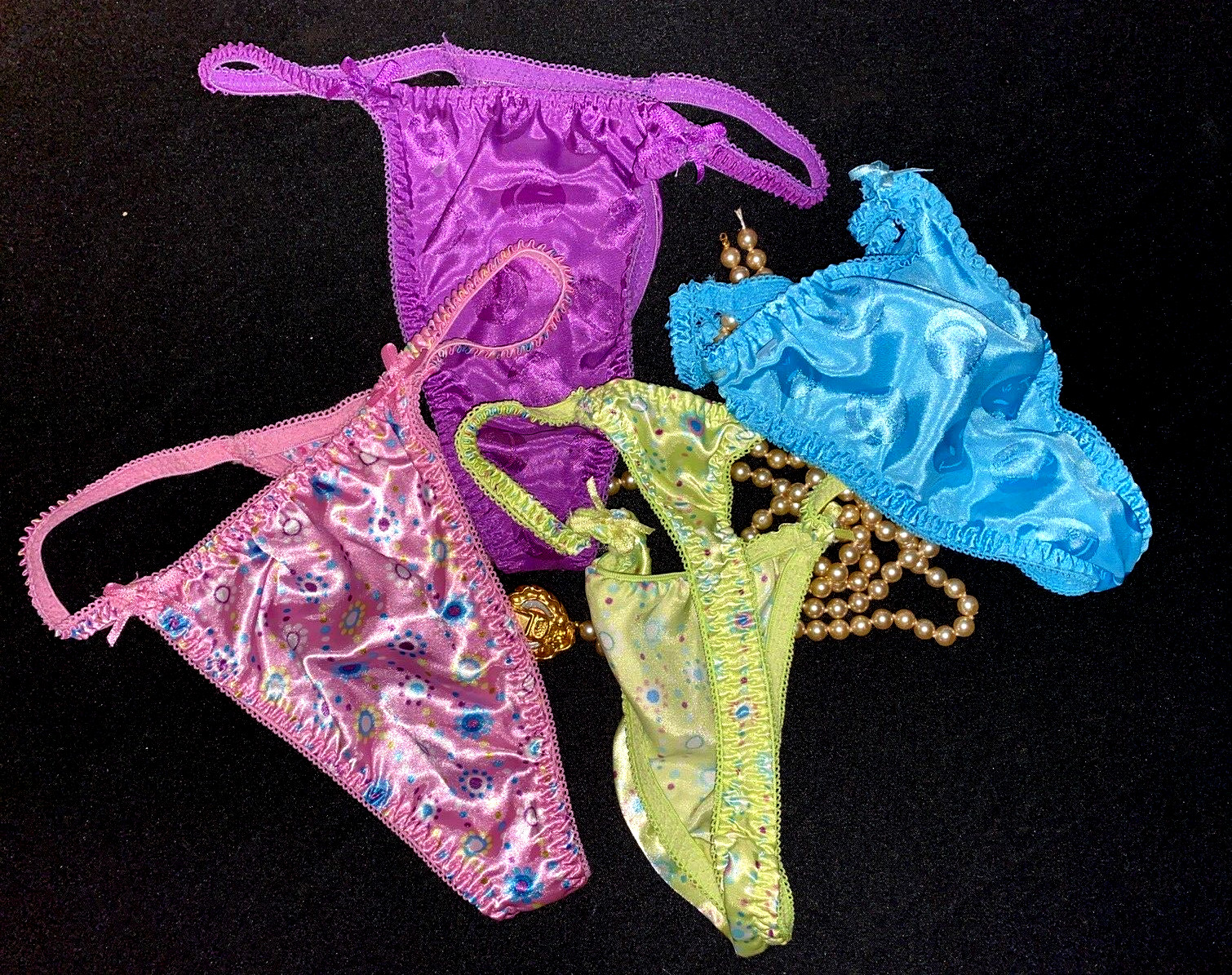 Joe Boxer Satin String Bikini Panties Women's Vintage… Gem