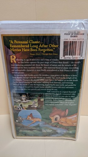 NEW Disney's Bambi VHS 1997 55th Anniversary Masterpiece Limited Edition SEALED - Picture 2 of 3