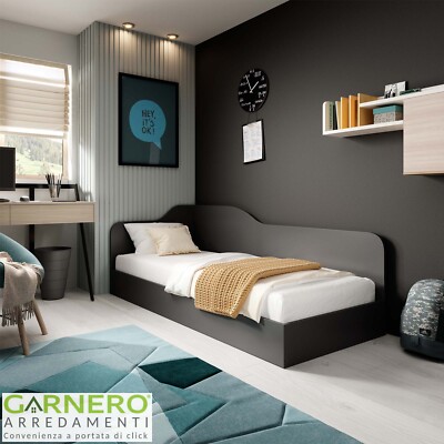 Letto singolo contenitore moderno design 82x190cm camera da letto