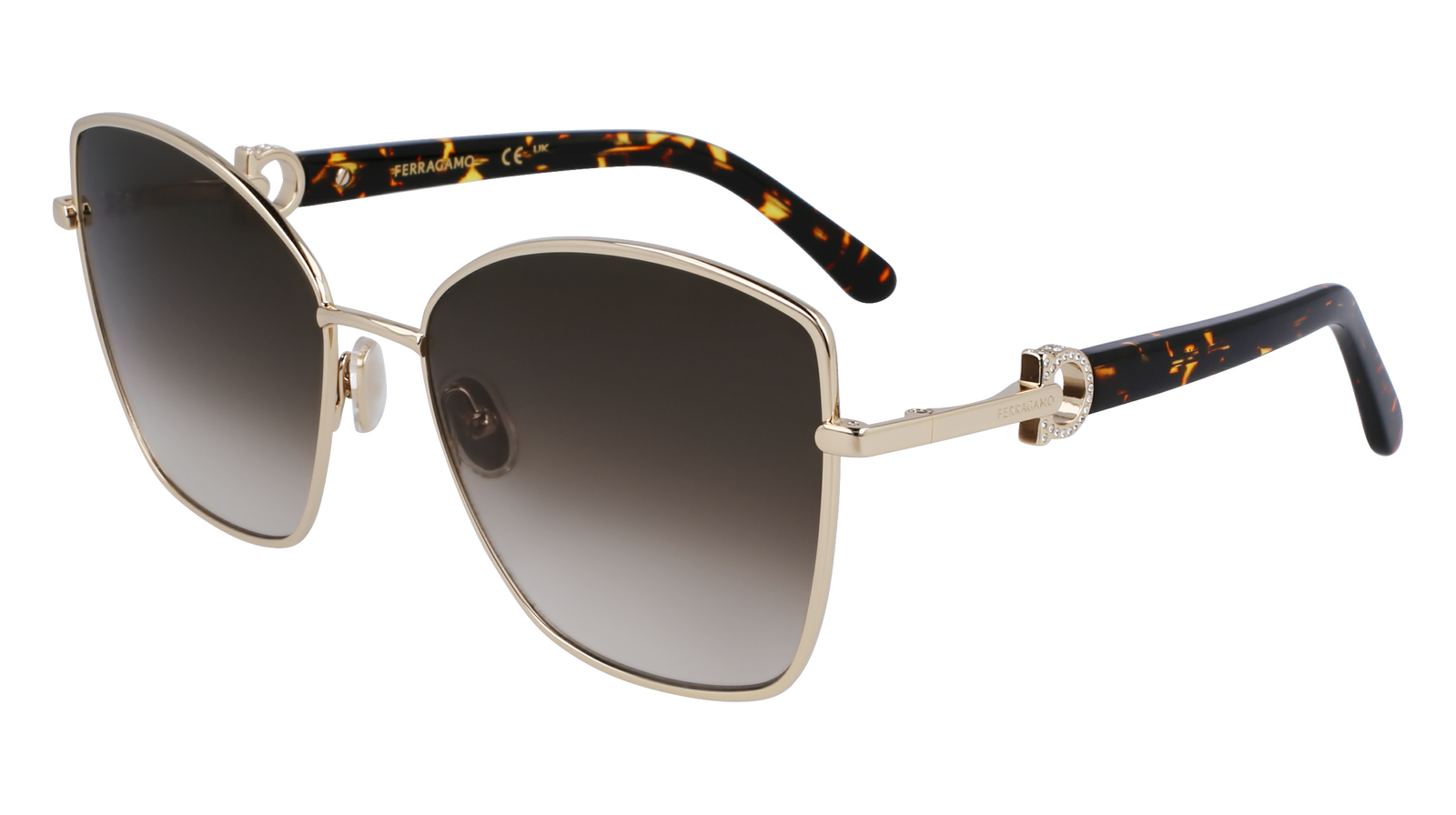 Occhiali da Sole FERRAGAMO SF312SR 750 GOLD/KHAKI GRADIENT 60/18/140 Donna