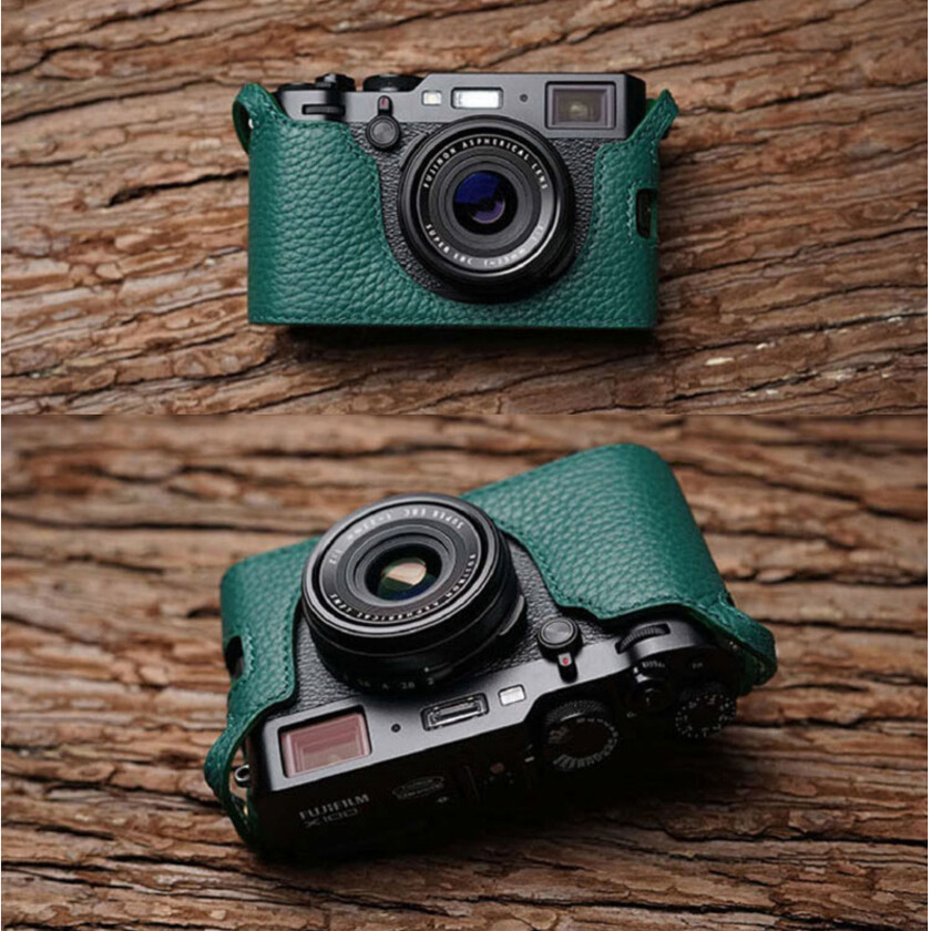 Genuine Real Leather Camera Bag Protect Case Cover Base For Fuji X