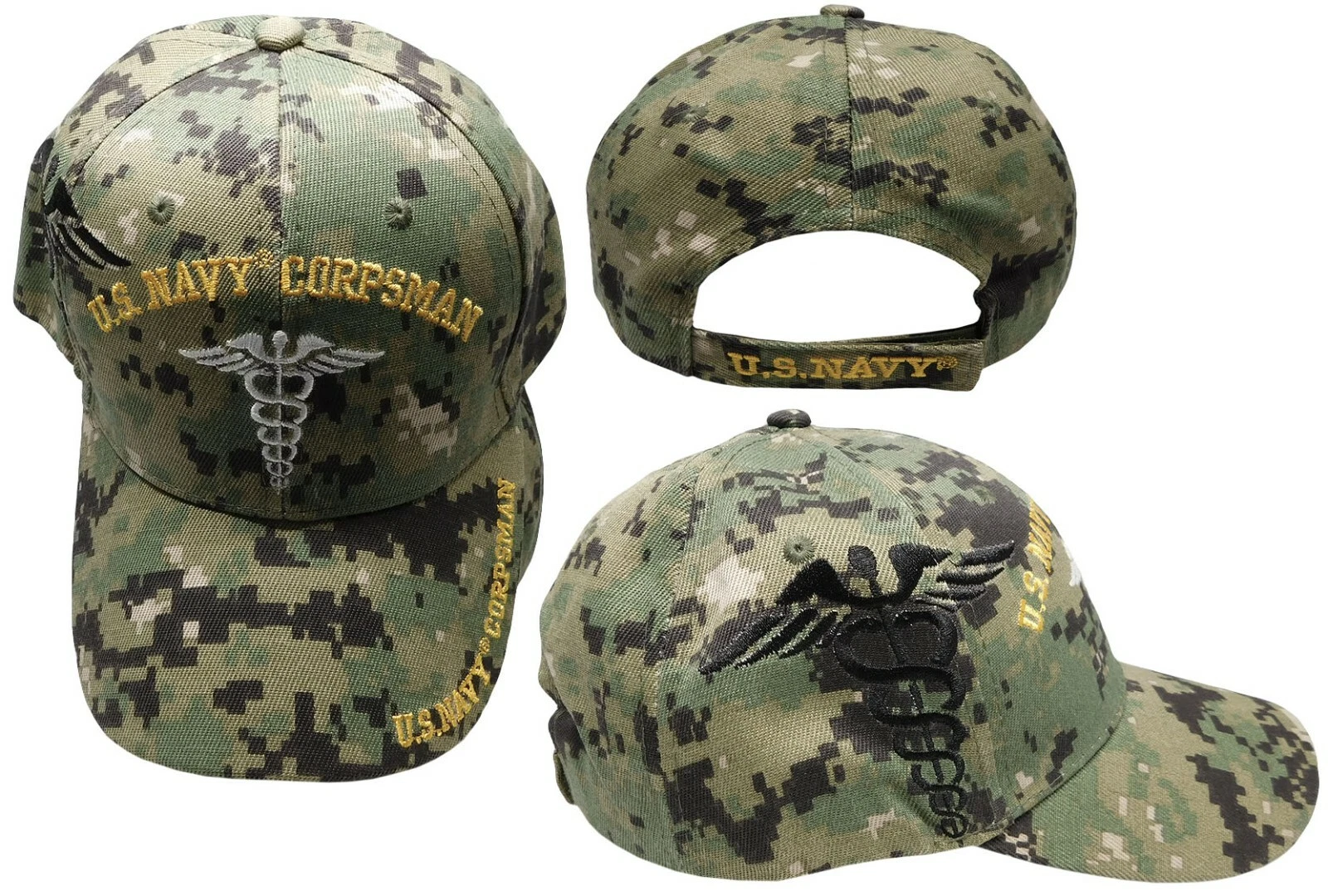 US Navy Corpsman Marpat Digital Camouflage Shadow Adjustable Embroidered Cap Hat