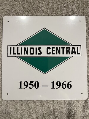 Illinois Central Railroad 1950-1966 Green Diamond Railway Metal Sign New 8''x 8''