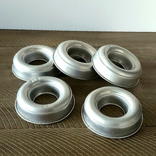 Juego de 5 mini moldes redondos de aluminio vintage para donut