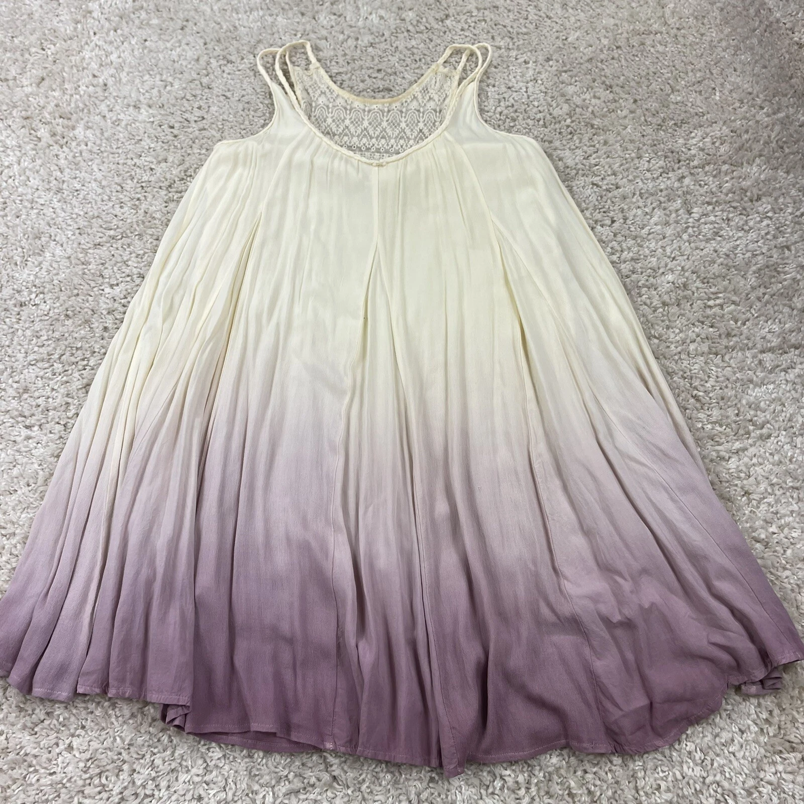 OFF WHITE abito donna nero swan XS ombre off white lavanda vestibilità più grande come un meidum