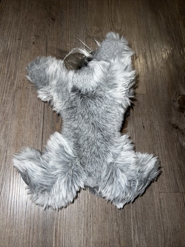 Gray Schnauzer Dog Plush Frosted 12” A&A Stuffed Animal Toy Pellet Fill Floppy - Picture 6 of 8
