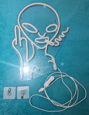 SIGNSHIP Enseigne Néon Alien Avec Haltères - LED Dimmable 32x40 Cm - Déco Murale Salle De Sport, Chambre - Cadeau Original - 3