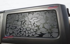 Fits 2011-2017 Jeep Wrangler2 Door Rear Window Floral Flowers Decal Fits 2011-2017 Jeep Wrangler2 Door Rear Window Floral Flowers Decal