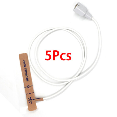 5PC For Nellcor N100/N200/NPB-290 Neonate/Adult Disposable Pulse Oximeters Probe