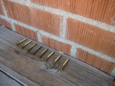 Lot de 8 vis à bois tête plate Phillips laiton massif vintage #12 x 1 3/4" USA