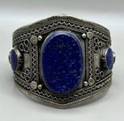 Wonderful Afghan lapis lazuli stone old unique Stunning vintage Silver bracelet