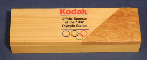 Vtg Kodak 1992 Olympic Games Sponsor Watch Rare Executive Version in Wood Case - Picture 7 of 8