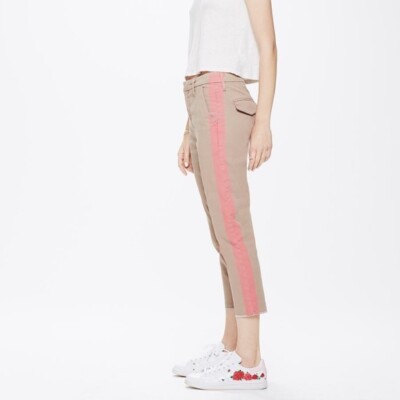 Mother The Shaker Prep Mother Pants Womens 26 Black White Striped