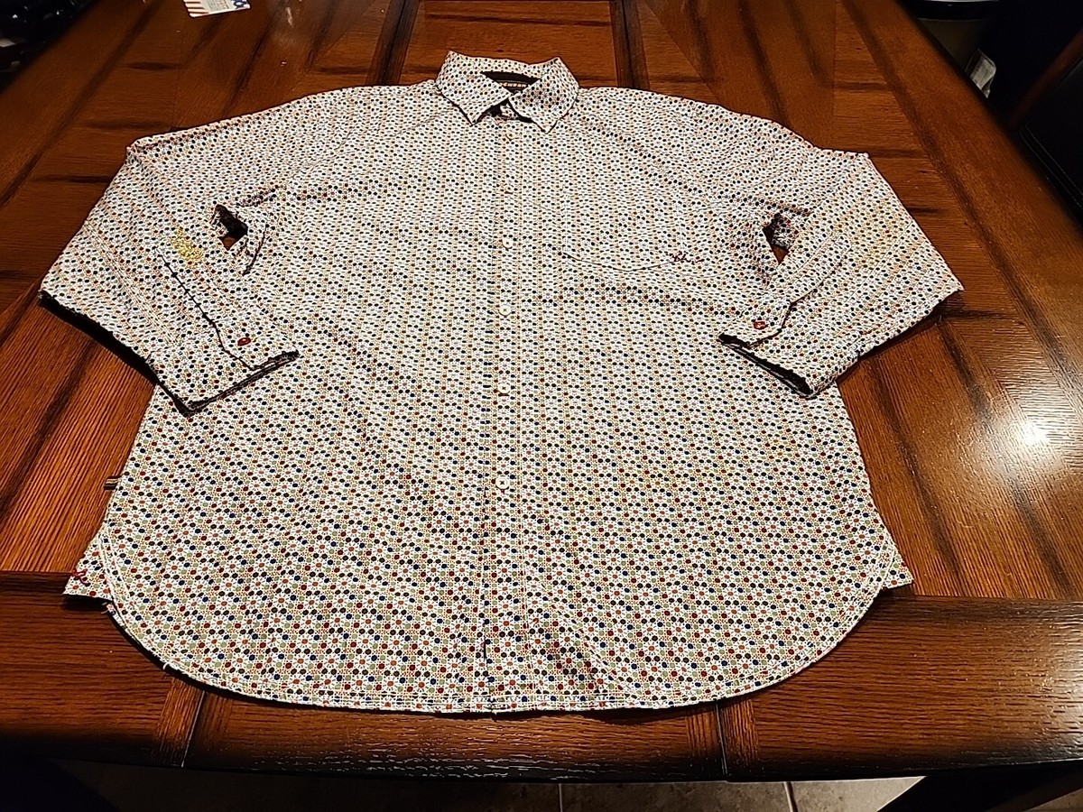ROCAWEAR SHIRT MENS SZ L SHIRT~ L/S BUTTON UP GEOMETRIC