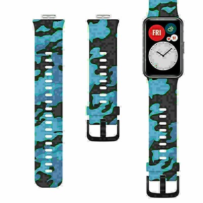 Colorful Printed Watchband Sport Silicone Strap Wristband for Huawei Watch Fit