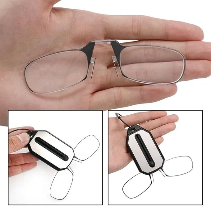 Мини нос зажим на портативный чтения очки без оправы брелок бумажник увеличение - Изображение 3 из 4