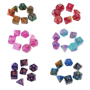 7pcs/set Dichromatic D4 D6 D8 D10 D12 D20 Polyhedral Dices Numbers Dials Desktop Table Board Game Chenso Dice Beads 7pcs/set Dichromatic D4 D6 D8 D10 D12 D20 Polyhedral Dices Numbers Dials Desktop Table Board Game Chenso Dice Beads