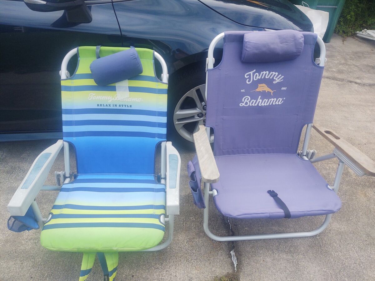 2) Tommy Bahama Backpack Beach Chair Outdoor Camping With 2) Tommy Bahama Backpack Beach Chair Outdoor Camping With