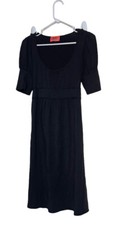Vtg Juicy Couture Fit & Flare Dress Size XS Black Tie Back Made in USA
