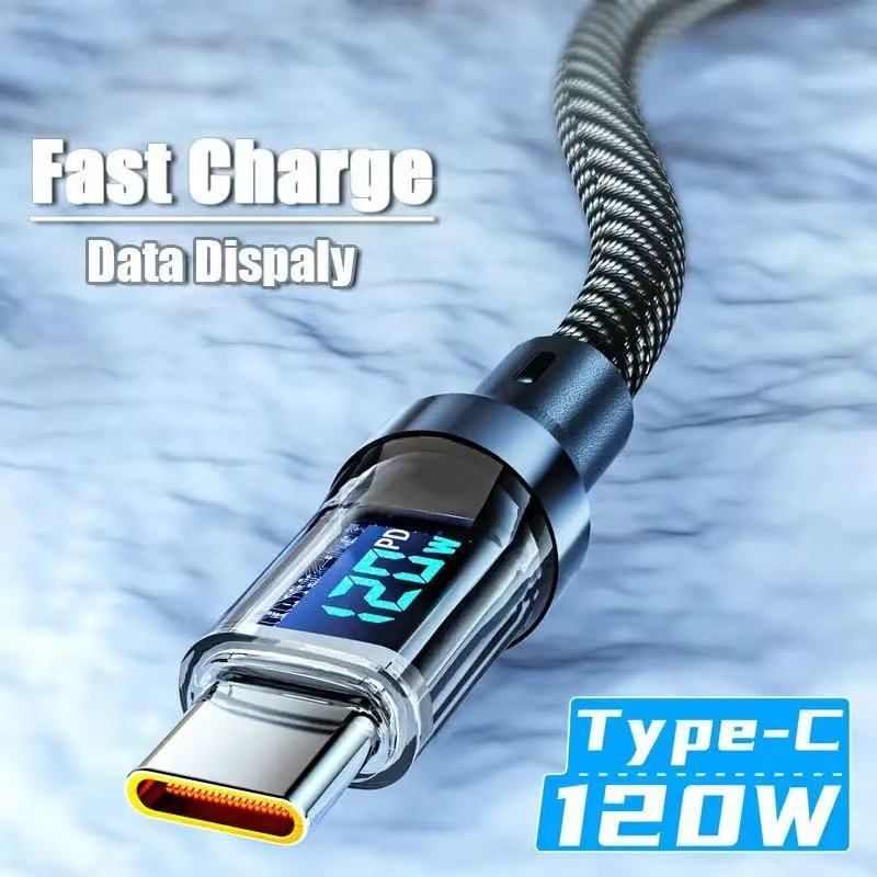 120w Super Fast USB Type-C Charging Braid Phone Charger Lead with ...
