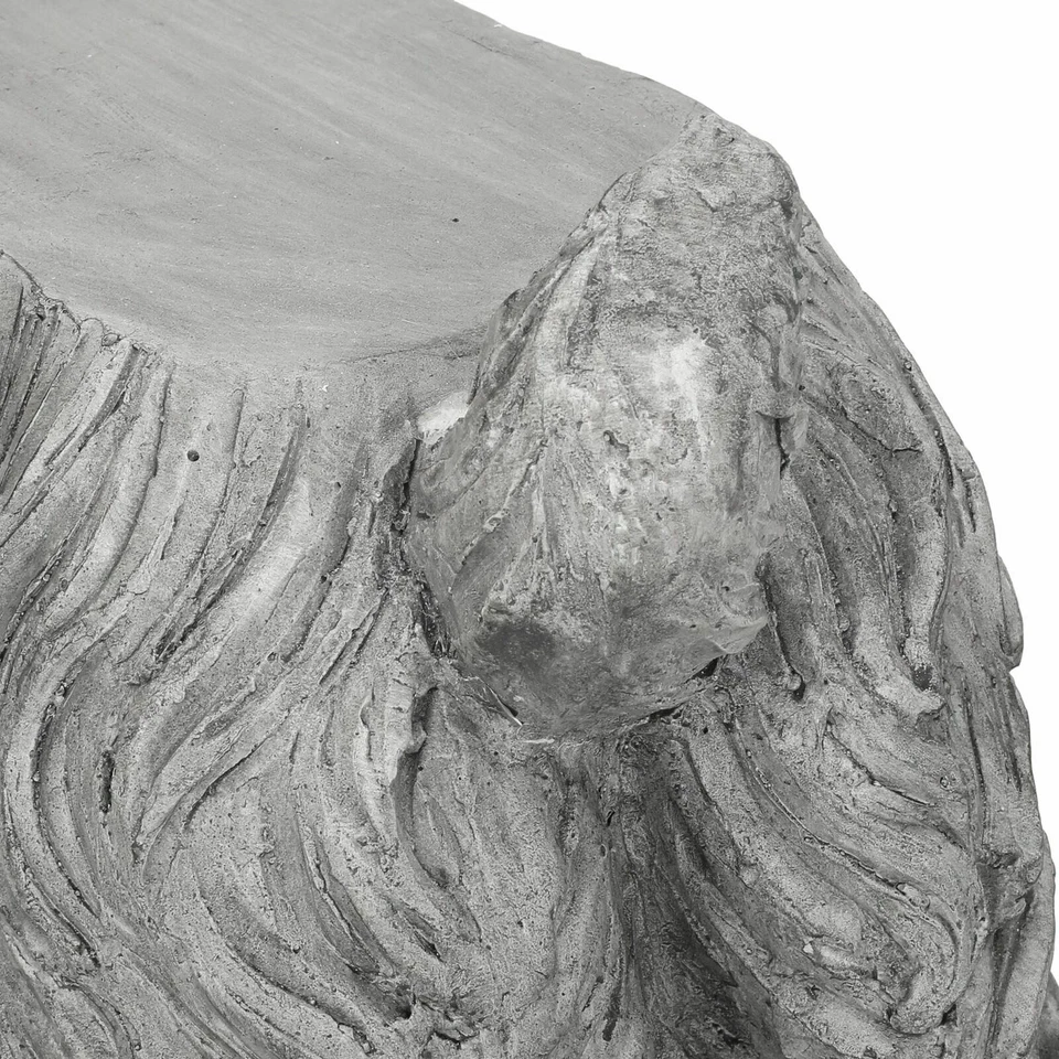 Banco exterior de piedra fundida Cocker Spaniel para perros, gris Foto 4 de 4