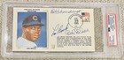 1985 LOU BROCK & BOB GIBSON AUTOGRAPHED HOF INDUCTION COVER PSA/DNA