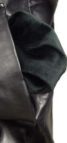 4177 Women New Clean Cool Black Soft Sheepskin Leather Coat Hood 2XS - Picture 5 of 5