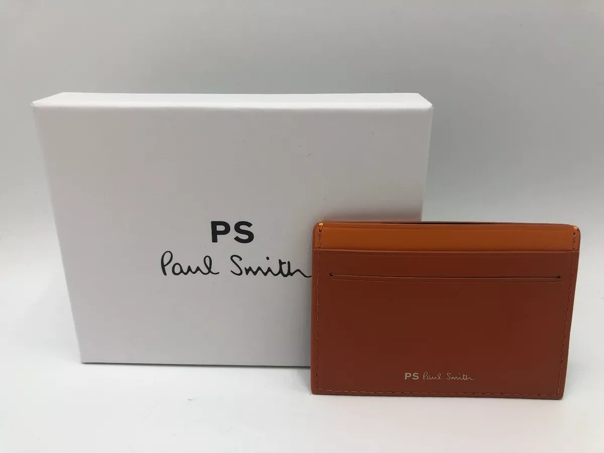 PS Paul Smith Zebra Stripe Black Orange Credit Card holder leather