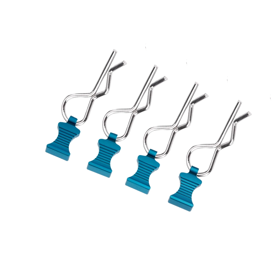 RC Hop Ups CNC Aluminum EZ Pulls With Body Clips (4) for 1/7 & 1/6 Scale Vehicle - Image 4 of 4