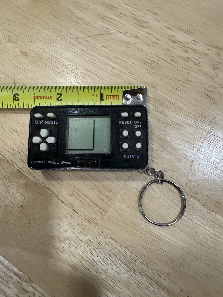Vintage Pocket Multi Game Keychain LCD Handheld Tetris Style