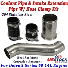 For Detroit Coolant&Intake Extension Pipe W/ Hose Clamp Kit Series 60 14L Engine