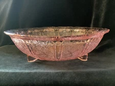 Vintage -Jeannette Glass - "Cherry Blossom" Bowl - 3 toed -  10  1/2" Pink