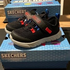 Skechers Toddler Boys Black Red Blue Hook and Loop Sneakers Size Kids 6 / S2604