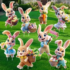 8 PCS Easter Yard Decorations Outdoor, Outside Decoration for Yard, Waterproo...