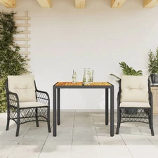 Bistro Set Black, Cream White