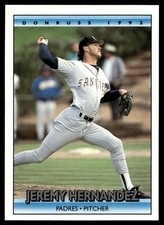1992 Donruss Jeremy Hernandez Rookie San Diego Padres #756