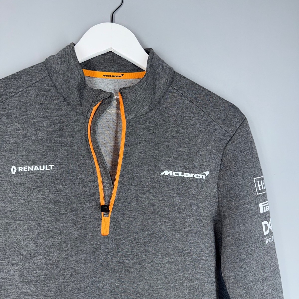 RARE MCLAREN 2019 TEAM 1/4 ZIP SWEATSHIRT F1 FORMULA 1 RACING SIZE