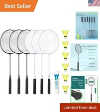 Badminton Rackets Set, Lightweight  Durable Badminton Set Includes 6/12 Racq...