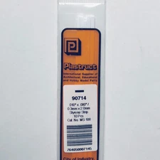 Plastruct 90714 Styrene Rectangle Strip 0.010"x 0.080"x 10" (10)