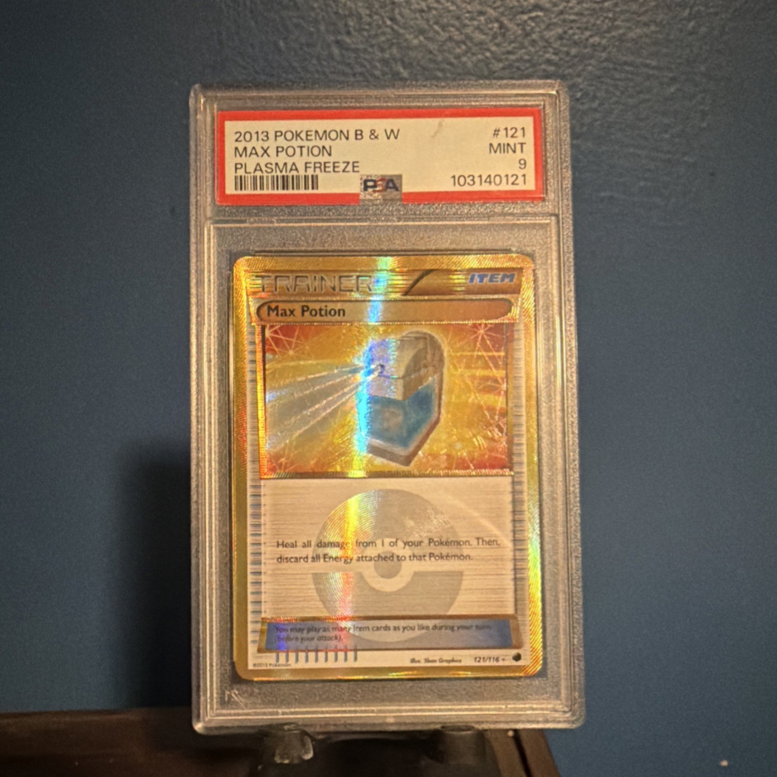 Pokémon Max Potion 121/116 Secret Rare Foil Plasma Freeze 2013 PSA 9