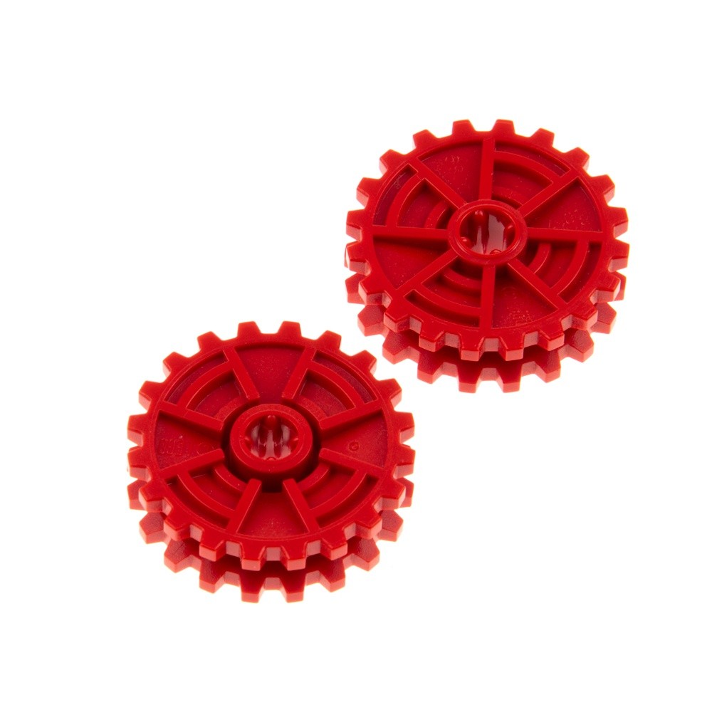 2x Lego Technic Gear Red 20 Double Teeth Wheel 8538 4154769 32089